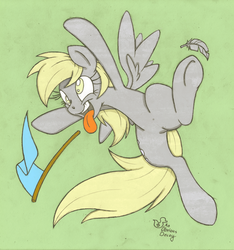 Size: 750x800 | Tagged: safe, artist:dfectivedvice, artist:thepolymath, derpy hooves, pegasus, pony, g4, cheerleader, colored, female, flag, mare, solo, tongue out, underhoof
