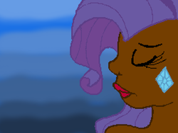 Size: 764x574 | Tagged: safe, artist:raritytalks, rarity, human, g4, cutie mark, dark skin, female, humanized, solo