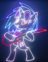 Size: 3000x3899 | Tagged: safe, artist:laserpon3, dj pon-3, vinyl scratch, g4, female, high res, laser, photo, solo