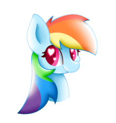 Size: 3807x4018 | Tagged: safe, artist:sohmasatori, rainbow dash, pegasus, pony, g4, cute, female, heart, heart eyes, looking at you, portrait, simple background, smiling, solo, wingding eyes