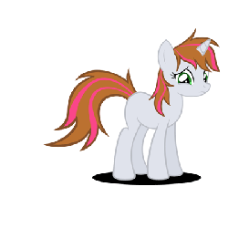 Size: 400x400 | Tagged: safe, artist:timeimpact, oc, oc only, oc:rosy stripes, pony, unicorn, fanfic:first pony view, animated, disappointed, disappointment, fanfic art, female, horn, human to pony, mare, rule 63, sad, solo, tail flick, transformation, transgender transformation