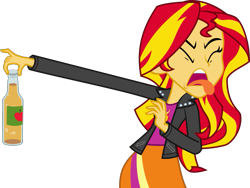 Size: 1355x1019 | Tagged: safe, artist:nano23823, sunset shimmer, equestria girls, g4, my little pony equestria girls, .svg available, cider, disgusted, female, meme, simple background, solo, sunset is disgusted, svg, tongue out, transparent background, vector