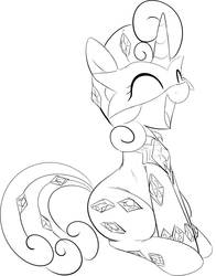 Size: 1164x1484 | Tagged: safe, artist:mcsadat, radiance, sweetie belle, g4, female, grayscale, lineart, monochrome, power ponies, simple background, solo