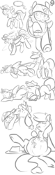 Size: 590x1861 | Tagged: safe, artist:rawrcharlierawr, applejack, twilight sparkle, alicorn, earth pony, pony, g4, belly, comic, female, fetish, lasso, mare, monochrome, predajack, preylight, twilight sparkle (alicorn), vore