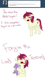 Size: 750x1280 | Tagged: safe, roseluck, g4, ask, comic, female, rosereplies, solo, tumblr