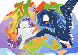 Size: 1650x1165 | Tagged: artist needed, source needed, safe, princess luna, rarity, g4