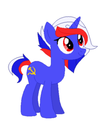 Size: 365x445 | Tagged: safe, artist:polar-pony, pony, unicorn, communism, female, horn, mare, nation ponies, russia, simple background, solo, transparent background