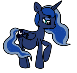 Size: 950x900 | Tagged: safe, artist:jolteongirl, princess luna, alicorn, pony, g4, crossed arms, female, mare, pregnant, raised hoof, simple background, smiling, solo