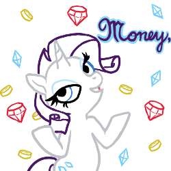 Size: 500x500 | Tagged: safe, artist:mcponyponypony, big macintosh, braeburn, rarity, spike, dragon, earth pony, pony, unicorn, g4, animated, bedroom eyes, bits, clothes, female, gem, gemstones, gif, grin, hat, looking at you, male, mare, minimal coloring, open mouth, pimp, pimp cane, pimp coat, pimp hat, rariburn, raripimp, rarity gets all the stallions, ship:rarimac, ship:sparity, shipping, shrug, shrugpony, simple background, simple coloring, smiling, solo focus, stallion, straight, twilight scepter, white background