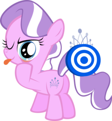 Size: 1030x1108 | Tagged: safe, artist:magerblutooth, diamond tiara, earth pony, pony, g4, akanbe, bullseye, butt, eyelid pull, female, filly, plot, simple background, solo, target, taunting, tongue out, transparent background, vector