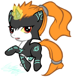 Size: 855x887 | Tagged: safe, artist:midnameowfries, pony, female, filly, midna, ponified, solo, the legend of zelda