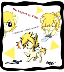 Size: 1097x1233 | Tagged: safe, artist:midnameowfries, link, ponified, sword, the legend of zelda, the legend of zelda: the wind waker