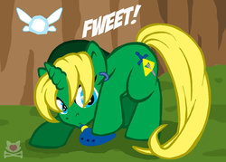 Size: 900x644 | Tagged: safe, artist:lillykitten, link, navi, ponified, the legend of zelda