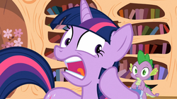 Size: 1365x768 | Tagged: safe, screencap, spike, twilight sparkle, g4, my little pony: friendship is magic, the crystal empire