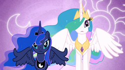 Size: 1365x768 | Tagged: safe, screencap, princess celestia, princess luna, g4, my little pony: friendship is magic, the crystal empire, duo