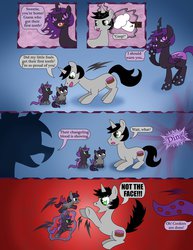 Size: 785x1017 | Tagged: safe, artist:white-tigress-12158, oc, oc only, changeling, hybrid, comic, foal