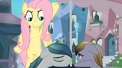 Size: 1365x768 | Tagged: safe, screencap, amber waves, crystal arrow, crystal beau, fluttershy, crystal pony, pony, g4, the crystal empire