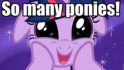 Size: 960x540 | Tagged: safe, edit, edited screencap, screencap, twilight sparkle, g4, the crystal empire, captain obvious, cute, faic, female, floppy ears, happiness, happy, image macro, meme, smiling, so much pony, solo, sparkles, squishy cheeks, twiabetes