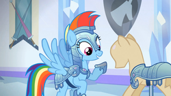 Size: 1365x768 | Tagged: safe, screencap, rainbow dash, g4, the crystal empire, female, solo