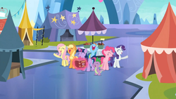 Size: 1365x768 | Tagged: safe, screencap, applejack, fluttershy, pinkie pie, rainbow dash, rarity, spike, twilight sparkle, g4, the crystal empire, female, mane six