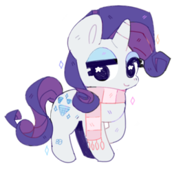 Size: 540x530 | Tagged: safe, artist:rarlty, rarity, pony, unicorn, g4, clothes, female, horn, mare, scarf, simple background, solo, transparent background