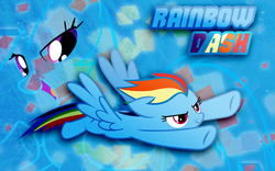 Size: 1680x1050 | Tagged: safe, artist:angrywildmango, rainbow dash, pegasus, pony, g4, female, flying, solo, vector, wallpaper