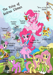 Size: 1000x1414 | Tagged: safe, artist:kolshica, artist:stinken, apple leaves, daisy, fleetfoot, flower wishes, fluttershy, hinny of the hills, madame leflour, mr. turnip, pinkie pie, pumpkin cake, rocky, sir lintsalot, twinkleshine, human, pony, equestria girls, g4, andrea libman, apple family member, flutterbat, human ponidox, pixiv, seedling, self paradox, self ponidox, square crossover, voice actor