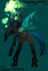 Size: 800x1171 | Tagged: safe, queen chrysalis, changeling, changeling queen, g4, bugbutt, female, pixiv, solo