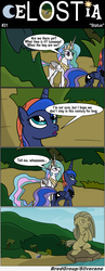 Size: 1300x3341 | Tagged: safe, artist:bredgroup, pinkie pie, princess celestia, princess luna, comic:celostia, g4, comic, lost, pinkamena diane pie, translation