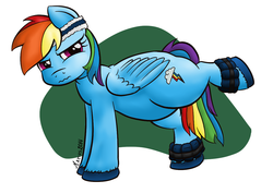 Size: 1169x826 | Tagged: safe, artist:darkhestur, rainbow dash, pegasus, pony, g4, chubby, cute, fat, female, mare, solo, workout