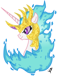 Size: 590x768 | Tagged: safe, artist:xscaralienx, nightmare star, princess celestia, g4, female, solo