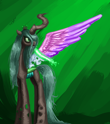 Size: 3000x3401 | Tagged: dead source, safe, artist:clrb, queen chrysalis, changeling, changeling queen, g4, female, high res, solo
