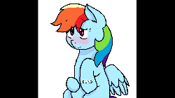 Size: 960x540 | Tagged: safe, artist:stockingstreams, rainbow dash, g4, animated, belly, bellyrubs, blushing, female, solo