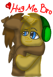 Size: 305x439 | Tagged: safe, artist:sonic-the-uke, pegasus, pony, unicorn, crying, cute, hug, pewdiepie, ponified, simple background