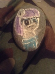 Size: 956x1280 | Tagged: safe, artist:thechalkponies, maud pie, g4, chalk drawing, photo, rock