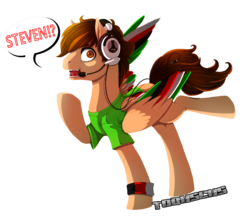Size: 880x766 | Tagged: safe, artist:pocki07, pony, headset, ponified, simple background, solo, tobuscus