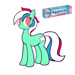 Size: 750x750 | Tagged: safe, artist:rayne-is-butts, oc, oc only, pony, aquafresh, ponified, solo, toothpaste