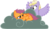 Size: 945x555 | Tagged: dead source, safe, artist:dreamcasterpegasus, dinky hooves, scootaloo, alicorn, pony, g4, alicornified, alternate universe, cloud, dinkycorn, harmony-verse, older, race swap, simple background, transparent background