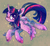 Size: 957x882 | Tagged: safe, artist:zilleniose-chu, twilight sparkle, alicorn, pony, g4, female, flying, mare, solo, twilight sparkle (alicorn)