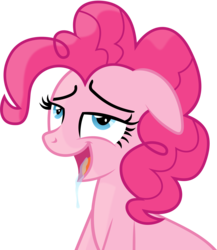 Size: 4447x5125 | Tagged: safe, artist:gray-gold, pinkie pie, earth pony, pony, g4, absurd resolution, ahegao, creamy creamy frosting, drool, female, floppy ears, mare, open mouth, out of context, simple background, solo, tongue out, transparent background, vector