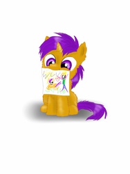 Size: 768x1024 | Tagged: safe, artist:waggytail, fluffy pony, crayon drawing, hugbox, solo