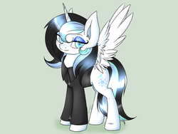 Size: 1024x768 | Tagged: safe, artist:anikawolf, oc, oc only, oc:starveil, alicorn, pony, alicorn oc, clothes, simple background, solo, tuxedo