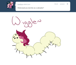 Size: 750x640 | Tagged: safe, roseluck, caterpillar, g4, ask, female, rosereplies, solo, species swap, tumblr