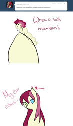 Size: 750x1280 | Tagged: safe, roseluck, caterpillar, g4, ask, comic, female, rosereplies, solo, species swap, tumblr