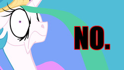 Size: 1920x1080 | Tagged: safe, artist:grievousfan, princess celestia, alicorn, pony, g4, angry, bust, female, frown, looking at you, mare, no, portrait, reaction image, shrunken pupils, solo, wallpaper