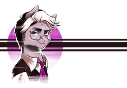 Size: 1024x712 | Tagged: safe, artist:anightlypony, pony, cecil palmer, clothes, crossover, glasses, necktie, night vale, ponified, solo, welcome to night vale