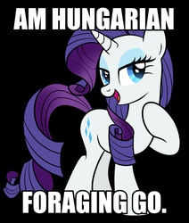 Size: 822x971 | Tagged: safe, artist:drawponies, rarity, g4, female, image macro, meme, solo, tabitha st. germain, the strange mind of tabitha st. germain, voice actor joke