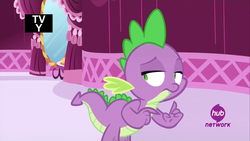 Size: 1920x1080 | Tagged: safe, screencap, spike, dragon, g4, inspiration manifestation, hub logo, male, solo