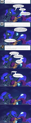 Size: 653x2568 | Tagged: safe, artist:darkflame75, princess luna, scootaloo, bat pony, pony, g4, ask, bat ponified, race swap, sad, scootabat, sleeping, student of the night, tumblr