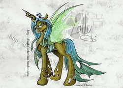 Size: 900x644 | Tagged: safe, artist:donika-schovina, queen chrysalis, changeling, changeling queen, g4, female, solo